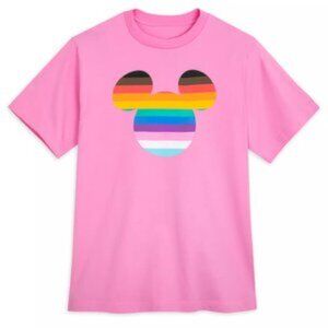 Disney Parks Pride 2SLGBTQ+ Rainbow Mickey Pink T-Shirt - Size XL - NWT